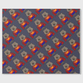 Lustige Wunder Wombat Superhero-Cartoon-Kunst Geschenkpapier (Flach)