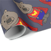 Lustige Wunder Wombat Superhero-Cartoon-Kunst Geschenkpapier (Rolleneckpunkt)