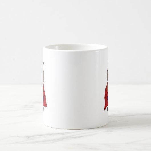 Lustige Wunder Wombat Superhero-Cartoon-Kunst Kaffeetasse (Mittel)