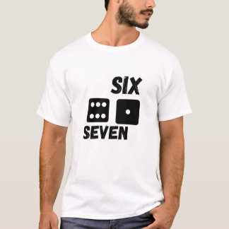 Lustige Würfel “Sechs Sieben” Minimalistisches Gra T-Shirt