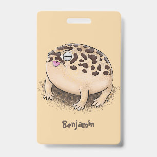 Lustige Wüstenregenfrosch-Cartoon-Illustration Ausweis