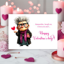 Lustige wütende alte Dame Stimmung Valentinstag Ka