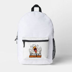 Lustige wütende Gans - Ich entscheide mich heute z Bedruckter Rucksack