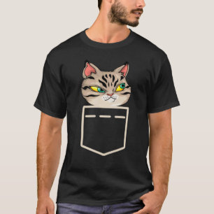 Lustige wütende Katze in der Tasche Grafik T-Shirt