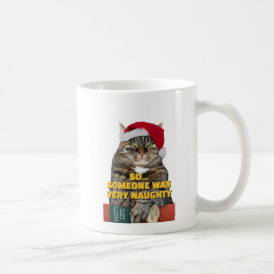 Lustige wütende Katze Weihnachten Kaffeetasse