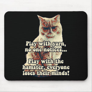 Lustige wütende Katzen-Meme für Katzenliebhaber Mousepad