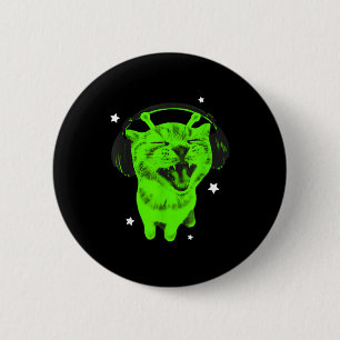 Lustige Y2k-Alienkatze-Meme Retro-Alberne-Katze-Vi Button