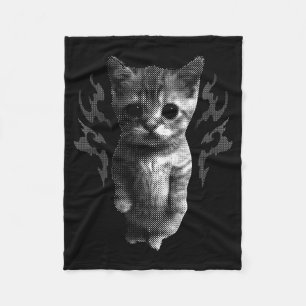 Lustige Y2k Retro-Katze Alberne Vintage-Kätzchen M Fleecedecke