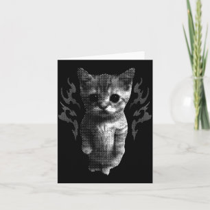 Lustige Y2k Retro-Katze Alberne Vintage-Kätzchen M Karte