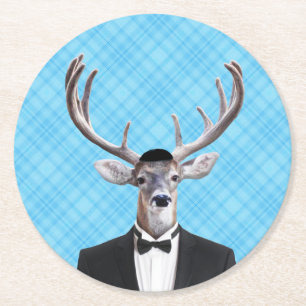 Lustige Yarmulke-glückliche Runder Pappuntersetzer