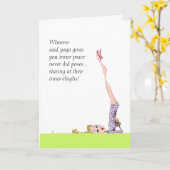 lustige Yoga-Pose-Karte geeignet für Framing! Karte (Gelbe Blume)