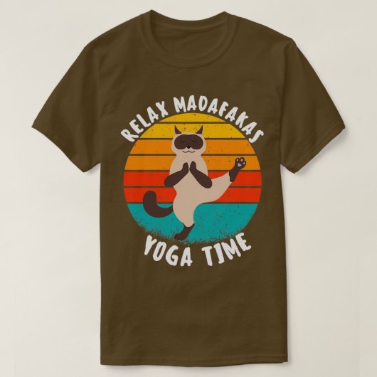 lustige Yoga Retro Madafakas siamese Katze Yoga T T-Shirt (Design vorne)