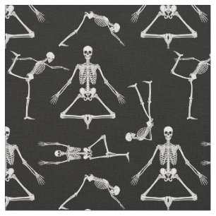 lustige Yoga-Skelette Stoff