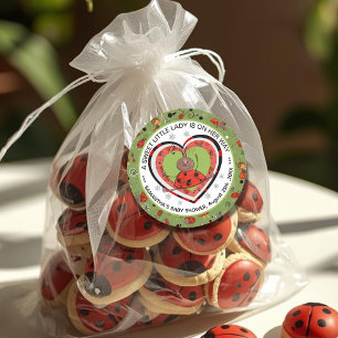 Lustige Yoga-Stretch-Ladybug Herz-Baby-Party Runder Aufkleber