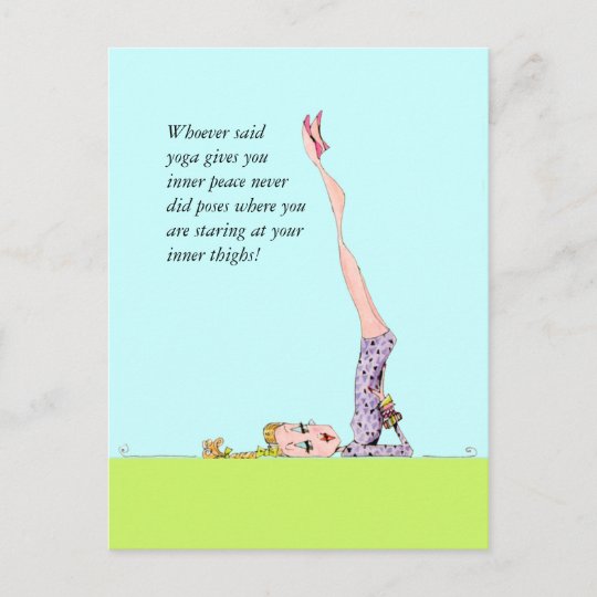 Lustige Yogapostkarte Mit Lustigem Yoga Spass Ankundigungspostkarte Zazzle De