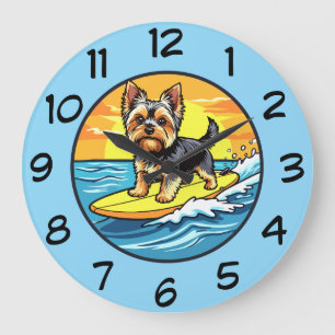 Lustige Yorkshire Terrier Hund Thema Wanduhren