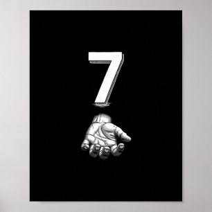 Lustige Zahl 7 passende 67 Meme Kostüm Poster