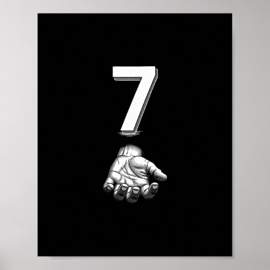 Lustige Zahl 7 passende 67 Meme Kostüm Poster (Vorne)