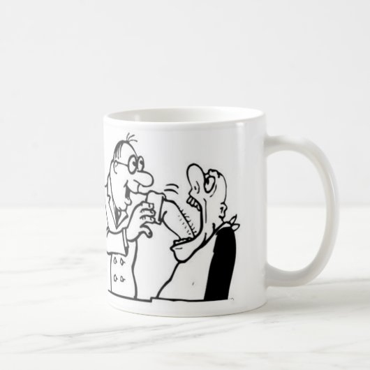 Lustige Zahnarzt-Cartoon-Tasse Kaffeetasse (Rechts)