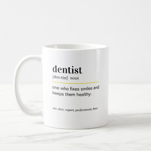 Lustige Zahnarzt-Definitionsgeschenk Kaffeetasse (Links)