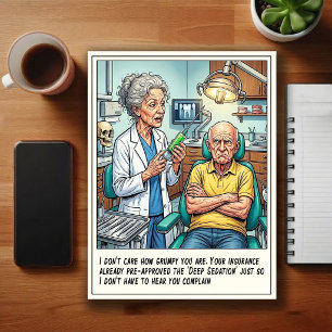 Lustige Zahnarztpraxis Cartoon Postkarte