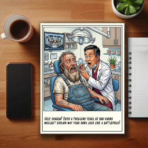Lustige Zahnarztpraxis Cartoon Postkarte