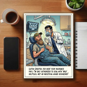 Lustige Zahnarztpraxis Cartoon Postkarte