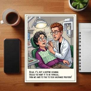Lustige Zahnarztpraxis Cartoon Postkarte