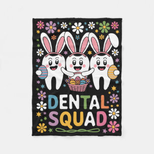 Lustige Zähne Dentaltruppe Zahnarzt Frohe Ostern Fleecedecke
