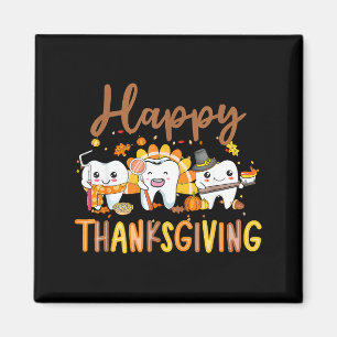 Lustige Zähne Thanksgiving Zahnarzt Truthahn Denta Magnet