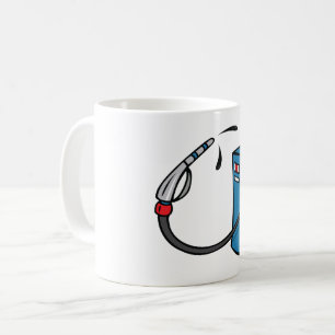Lustige Zapfsäule Tankstelle Kaffeetasse