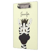 Lustige Zebra-Cartoonkinder Klemmbrett (Links)
