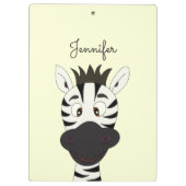 Lustige Zebra-Cartoonkinder Klemmbrett (Rückseite)