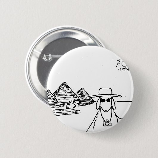 Lustige Zeichnung Button (Vorne & Hinten)