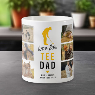 Lustige Zeit für Tee-Foto-Collage Golfer Kaffeetasse