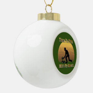 Lustige Zeit zum Spielen von Rasenschüsseln, Keramik Kugel-Ornament