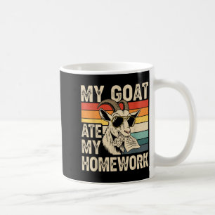 Lustige Ziege aß Hausaufgaben Vintage Bauernhof Ti Kaffeetasse