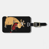 Lustige Ziege, die Geigen-Cartoon spielt Gepäckanhänger (Vorderseite horizontal)