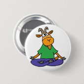 Lustige Ziege, die Lotus-Positions-Yoga tut Button (Vorne & Hinten)