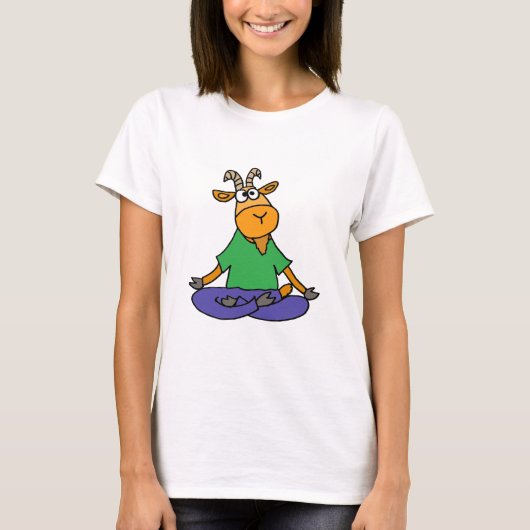 Lustige Ziege, die Lotus-Positions-Yoga tut T-Shirt (Vorderseite)