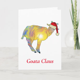Lustige Ziege ein Claus Weihnachts Humor Karte
