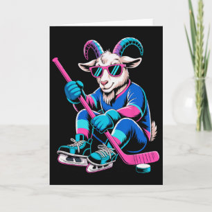 Lustige Ziege G.o.a.t. Torwart Spieler Eishockey S Karte