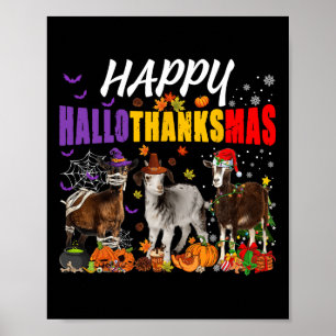 Lustige Ziegen Mumie Pilger Santa Kostüm Happy Hal Poster