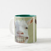 Lustige Ziegen-Tasse Zweifarbige Tasse (Vorderseite Links)