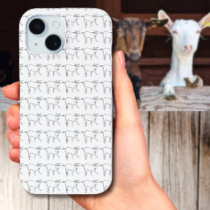 Lustige Ziegenzeichnung Skurrile Cartoon-Bauernhof iPhone 15 Hülle