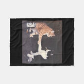 Lustige Zigarette rauchende Katze Vintage-Katzen-M Fleecedecke (Vorderseite (Horizontal))