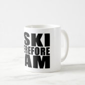 Lustige Zitat-Skifahrer: Ich fahre deshalb ich bin Kaffeetasse (VorderseiteRechts)
