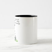 Lustige Zitat-Tasse "Meine Augen sind offen" Zweifarbige Tasse (Mittel)