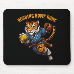 Lustige Zitate donnernder Homerun Ball Retro Tiger Mousepad