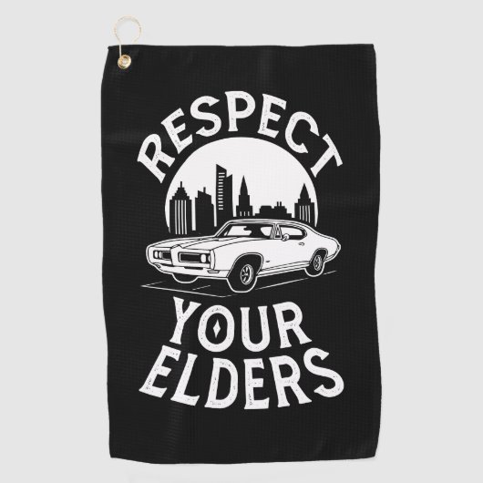 Lustige Zitate über Oldtimer Golfhandtuch (Vorderseite)